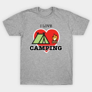 I Love Camping - Heart and Tent T-Shirt